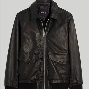 Leather Bomber Jacket NWT Lg